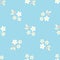 Summer sky-blue pattern with small pastel flowers