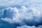 Summer sky with fluffy clouds background photo. White cloud closeup.