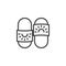 Summer slippers outline icon