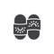Summer slippers vector icon