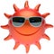 Summer smiley sun face sunglasses cheerful smile cartoon star