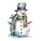Summer Snowman Christmas Watercolor Magic Blending Snowy Delights with Sunny Surprises