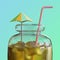 Summer Social Media Post Template With Beverage In Jar 3D Rendering
