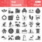 Summer solid icon set, tourism and vacation symbols collection or sketches. Beach signs for web, glyph style pictogram