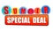 Summer special deal orange banner with color circles