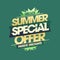 Summer special offer, massive discounts, summer sale banner mockup