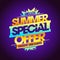 Summer special offer, massive discounts, summer sale vector web banner