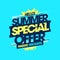 Summer special offer, massive discounts, summer sale vector web banner or flyer