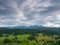 Summer in Spisz in Poland and Slovakia with view to Tatra Mountains. Dramatic sky