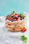 Summer sponge cake with cream and fresh berries