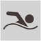 Summer sports icon - Swimming crawl icon