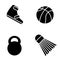 Summer sports icons set version four. Sneaker, basketball and so on