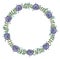 Summer, spring, easter, birthday or wedding circle wreath with flowers, leaves and branches.