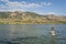Summer stand up paddleboard on lake in Colorado