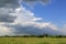 Summer steppe before thunderstorm