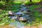 Summer stream with moss covered stones