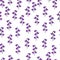 Summer style isolated seamless pattern with purple bell flowers shapes print. White background. Simple style