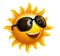 Summer Sun Face with sunglasses and Happy Smile