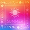 Summer with sun and summery symbols in frame