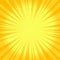 Summer sunburst background. Glowing radiant backdrop with yellow rays. Vector