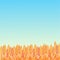 Summer sunny landscape with a field of ripe wheat gradient flat style design vector illustration.