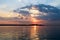 Summer Sunrise With Beautiful Cloudy Sky Over Lake Water