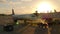 Summer sunrise miami fort lauderdale airport jet plain 4k time lapse florida usa