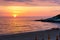 Summer sunrise Sfinale beach Gargano peninsula in Puglia, Italy