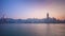 Summer sunset hong kong kowloon bay panorama 4k time lapse china