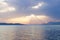 Summer Sunset over the Mediterranean Sea with Rocky Islands in the Background