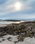 Summer sunset,Traigh beach and distant isles,Arisaig,Lochaber, Inverness-shire,Scotland,UK