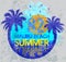 Summer surf typography, t-shirt graphics, vectors