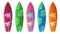 Summer surfboard vector set design