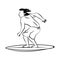 Summer surfer man cartoon