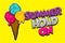 Summer sweet food pop art comic book
