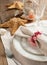 Summer table setting decorated with starfish and sea shell