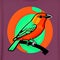 Summer Tanager Animal Style Print Design Logo. Generative AI.