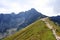 Summer Tatra Mountain, Poland, view from Kasprowy Wierch to Swinica