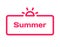 Summer template dialog bubble in flat style on white background. Basis with sun icon for various word of plot. Vector