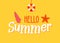 Summer text banner with beach and marine elements - sea star, seashell and life buoy. Vector illustration design background