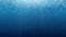 Summer. Texture of water surface. Underwater background with wave lights, bubbles of air, rays of sunshine. Blue deep underwater s