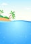 Summer themed tropical island and underwater scene