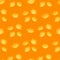 Summer thorn flower bud ornament seamless pattern. Yellow elements on orange background. Bright print