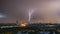 Summer thunderstorm with lightning