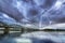 Summer thunderstorm over the Vistula river