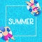Summer time background design with pool blue water