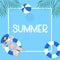 Summer time background design with pool blue water