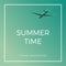 Summer Time banner wallpaper with airplane. Travel anywhere design for vacations and holidays. Vector vintage illustration