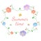 Summer time floral frame for postcard, invitation, baner, wedding design