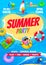 Summer time flyer with cartoon vitamin characters